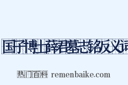 国子博士薛君墓志铭反义词是什么意思的图片